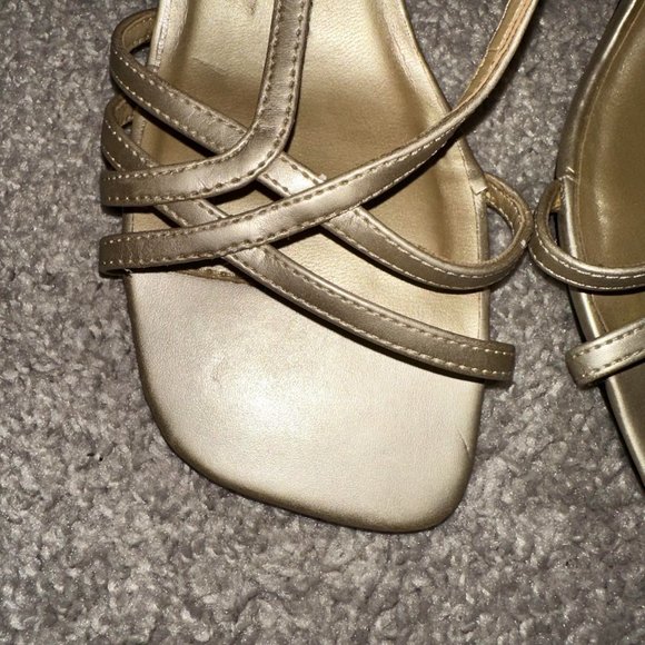 Vintage Jessica Gold Strappy Heels 3 Inch 3” Size 6.5 - Picture 3 of 11